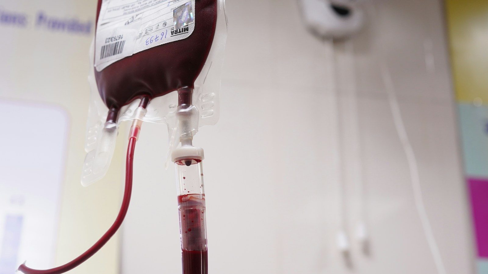 a blood test tube with a blood dropper attached to it